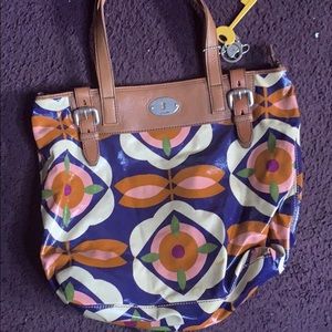 Fossil colorful tote bag